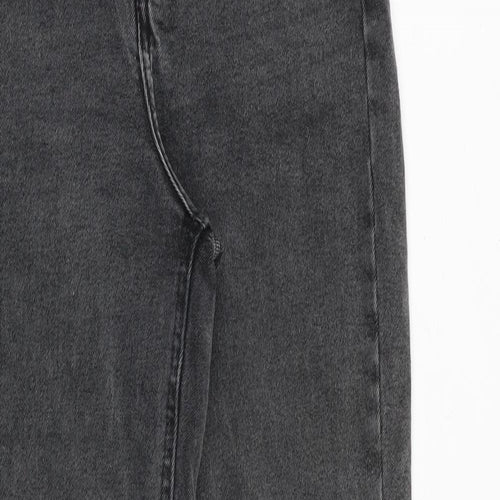 ASOS Womens Grey Cotton Straight Jeans Size 24 in L32 in Extra-Slim Zip
