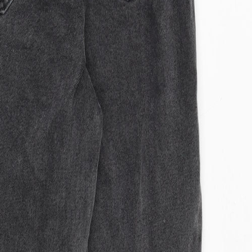 ASOS Womens Grey Cotton Straight Jeans Size 24 in L32 in Extra-Slim Zip