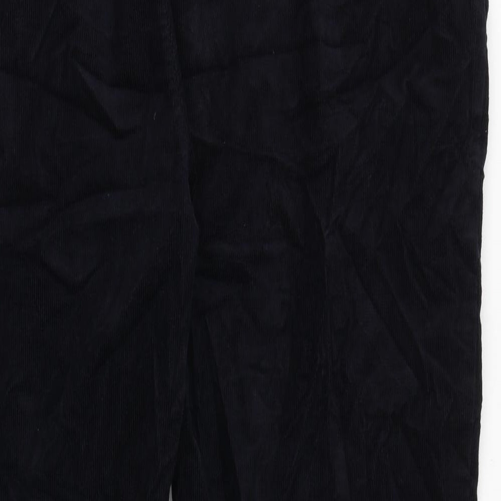 Marks and Spencer Mens Black Cotton Trousers Size 44 in L29 in Regular Zip