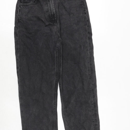 COLLUSION Womens Black Cotton Straight Jeans Size 24 in L30 in Regular Zip