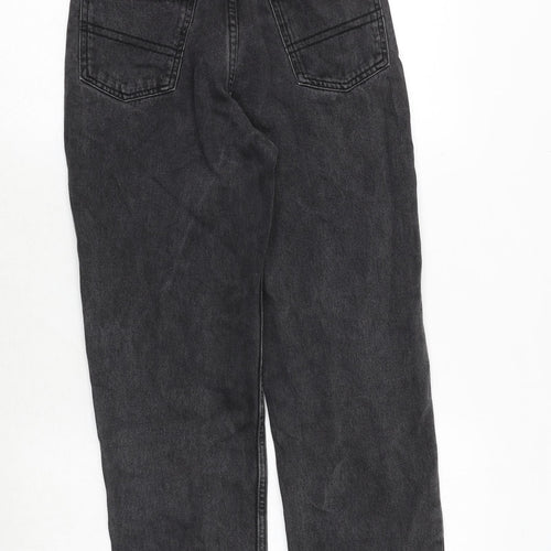 COLLUSION Womens Black Cotton Straight Jeans Size 24 in L30 in Regular Zip