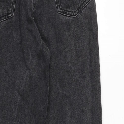 COLLUSION Womens Black Cotton Straight Jeans Size 24 in L30 in Regular Zip