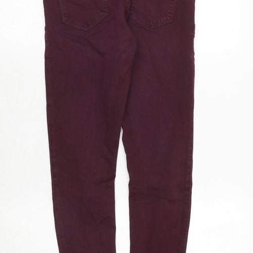 Topshop Womens Purple Cotton Skinny Jeans Size 26 in Regular Zip
