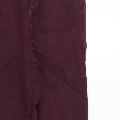 Topshop Womens Purple Cotton Skinny Jeans Size 26 in Regular Zip