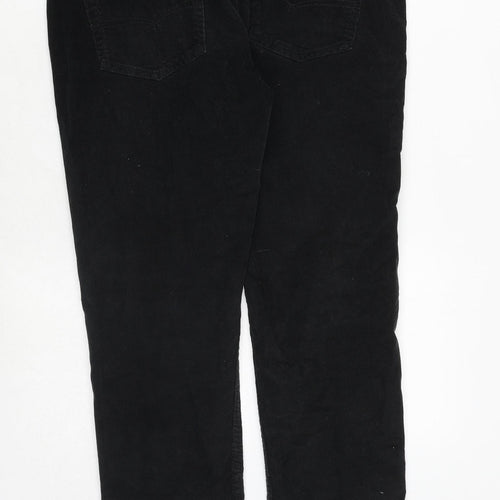 NEXT Mens Black Cotton Trousers Size 32 in Slim Zip