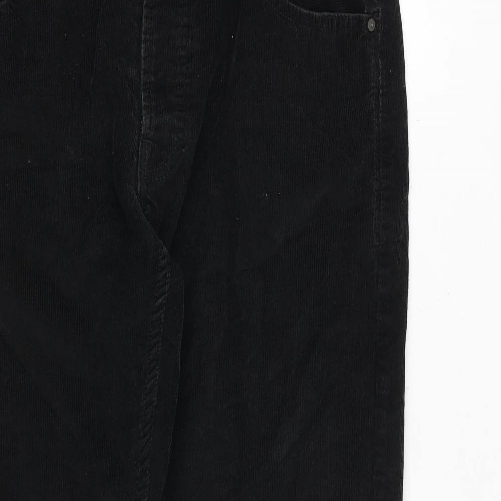 NEXT Mens Black Cotton Trousers Size 32 in Slim Zip
