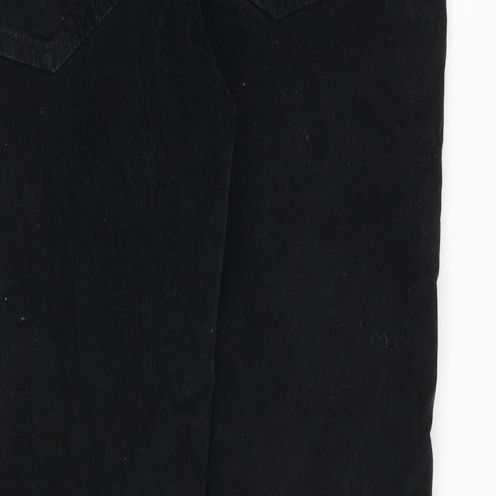 NEXT Mens Black Cotton Trousers Size 32 in Slim Zip