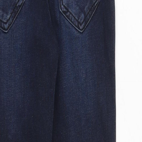 River Island Girls Blue Cotton Skinny Jeans Size 8 Years Regular Zip