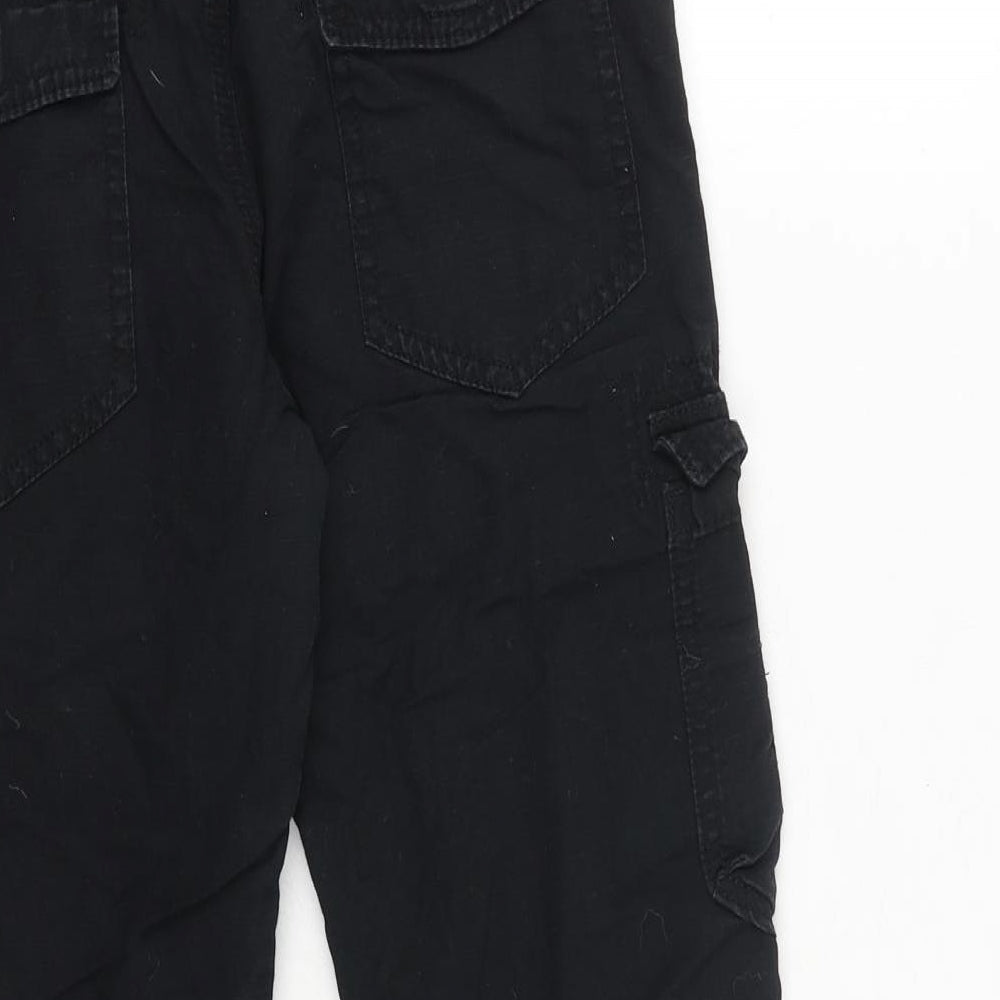 Marks and Spencer Boys Black Cotton Jogger Trousers Size 9-10 Years Extra-Slim Drawstring