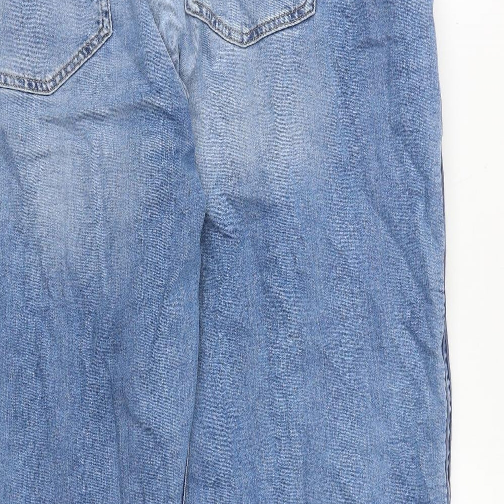 Marks and Spencer Womens Blue Cotton Straight Jeans Size 24 Regular Zip