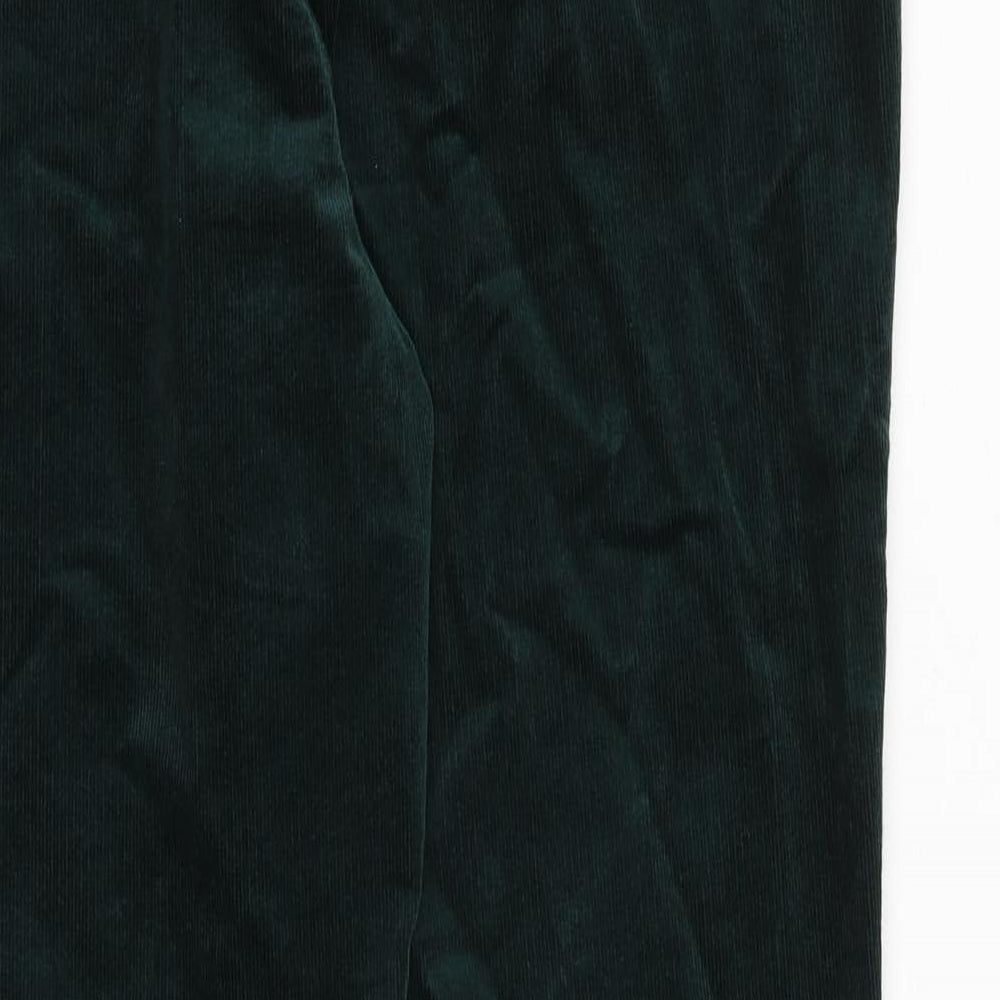 Marks and Spencer Womens Green Cotton Trousers Size 20 Regular Zip