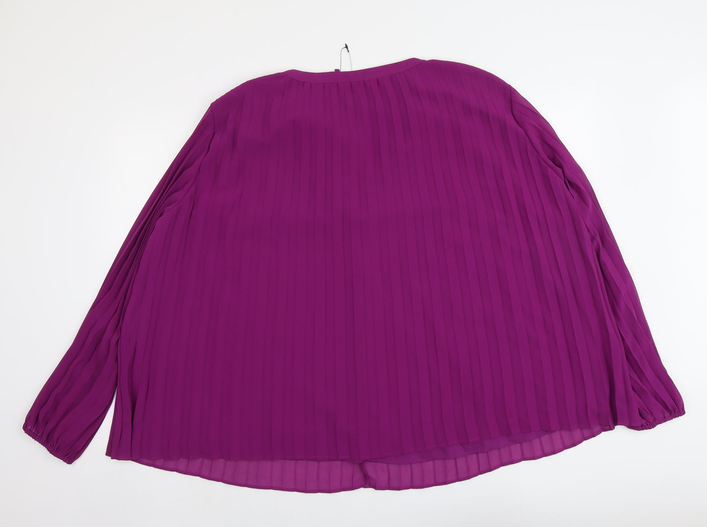 Marks and Spencer Womens Purple Polyester Basic Blouse Size 22 V-Neck