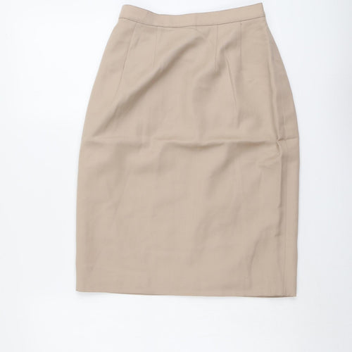 Planet Womens Beige Wool Straight & Pencil Skirt Size 10 Zip