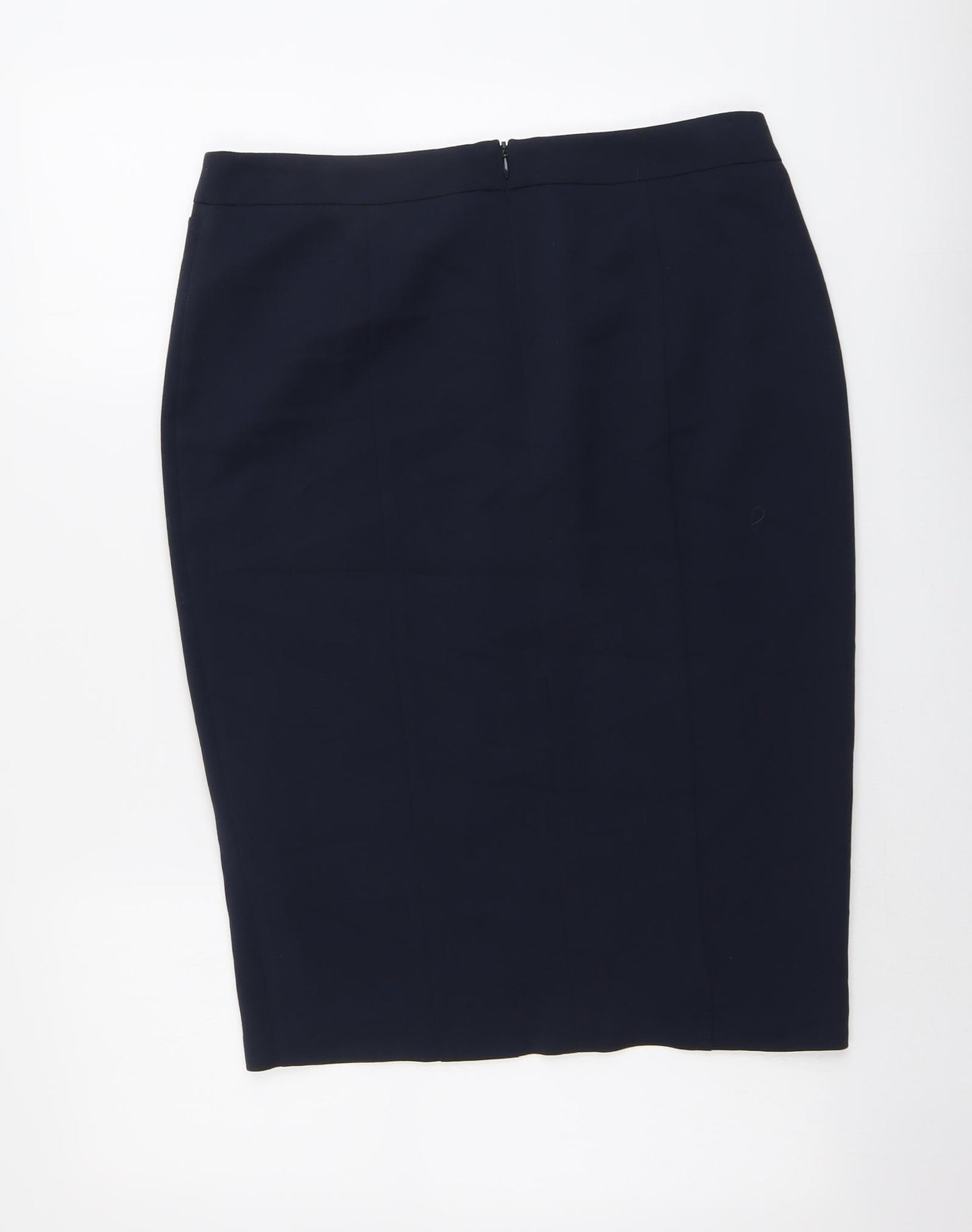 Marks and Spencer Womens Blue Polyester Straight & Pencil Skirt Size 14 Zip