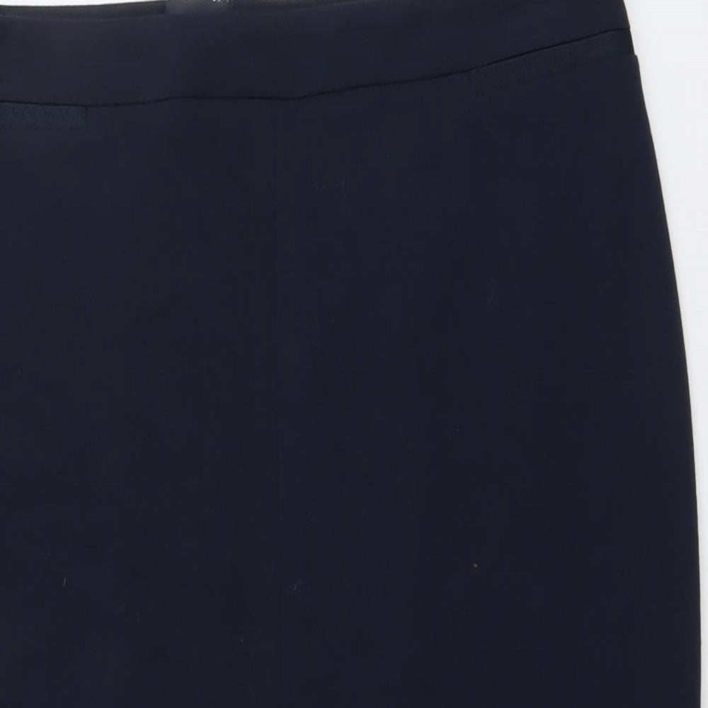 Marks and Spencer Womens Blue Polyester Straight & Pencil Skirt Size 14 Zip