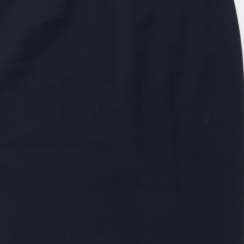 Marks and Spencer Womens Blue Polyester Straight & Pencil Skirt Size 14 Zip