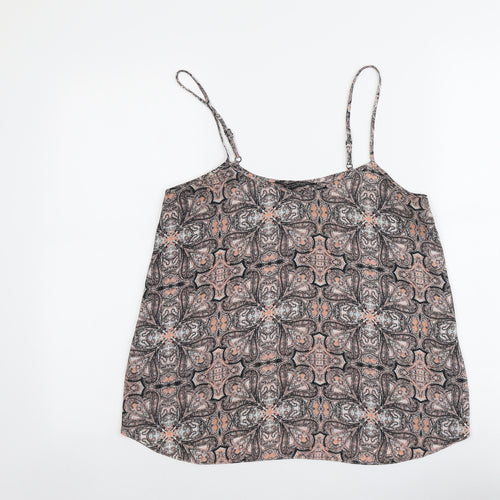 Dorothy Perkins Womens Pink Geometric Polyester Camisole Tank Size 10 Round Neck
