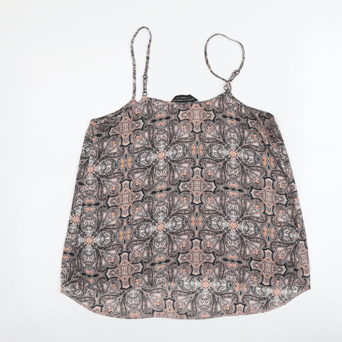 Dorothy Perkins Womens Pink Geometric Polyester Camisole Tank Size 10 Round Neck