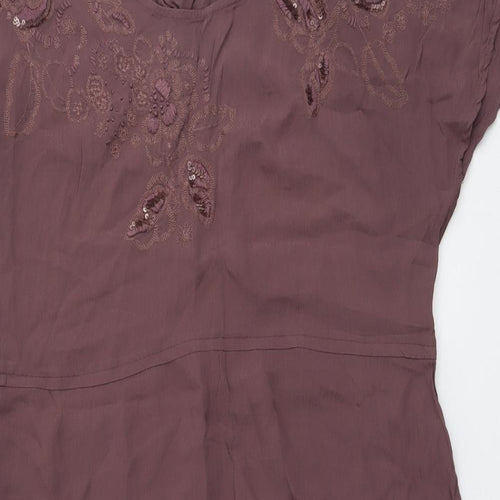 Monsoon Womens Pink Viscose A-Line Size 14 Round Neck Pullover