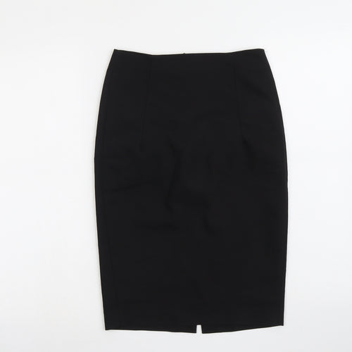 Zara Womens Black Polyester Straight & Pencil Skirt Size XS Zip
