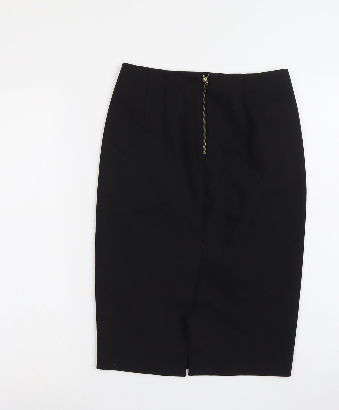 Zara Womens Black Polyester Straight & Pencil Skirt Size XS Zip