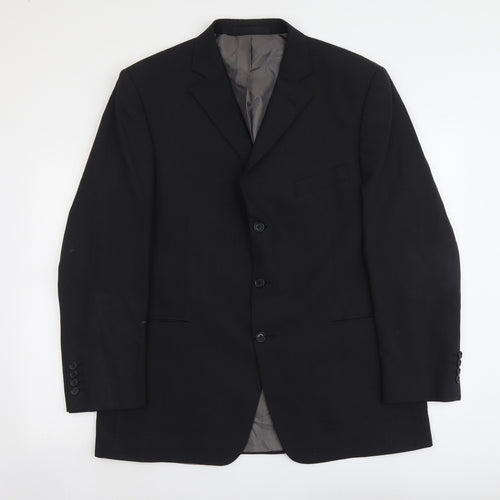 Marks and Spencer Mens Black Polyester Jacket Suit Jacket Size L Regular
