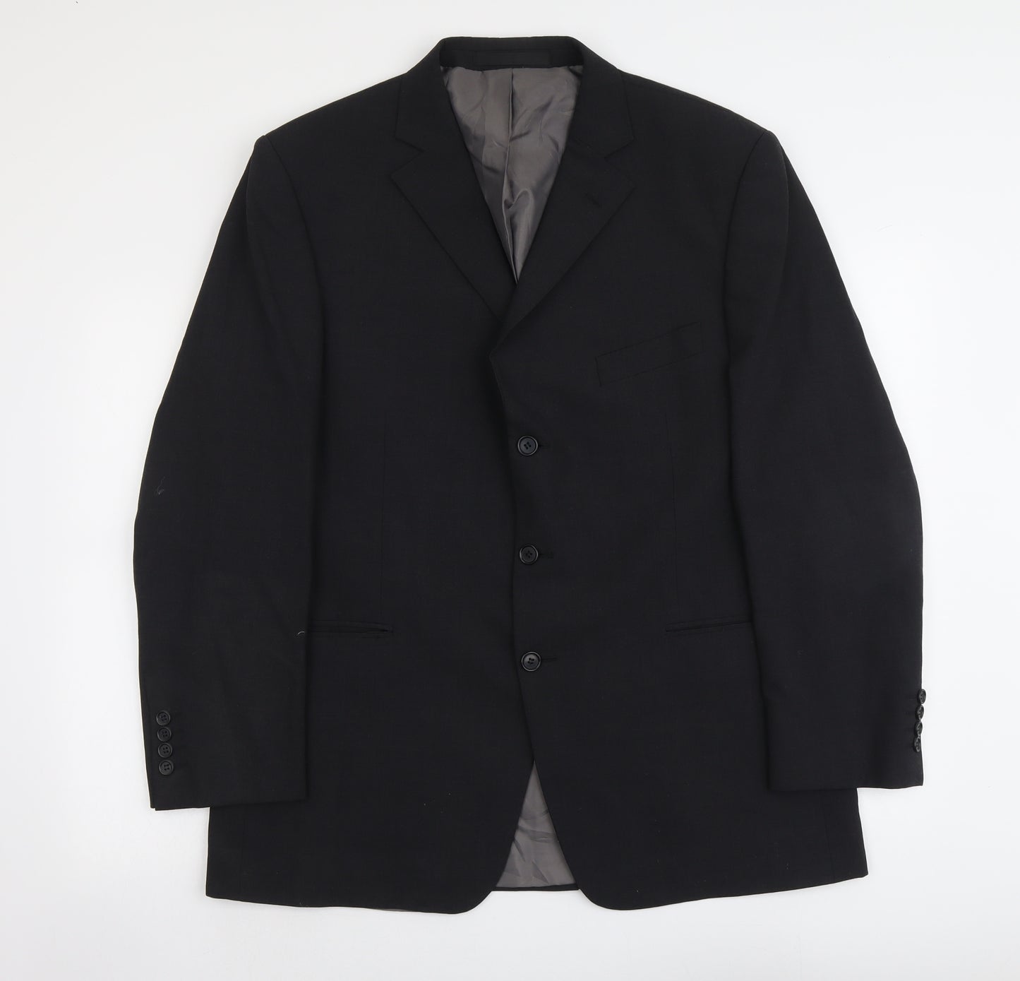 Marks and Spencer Mens Black Polyester Jacket Suit Jacket Size L Regular