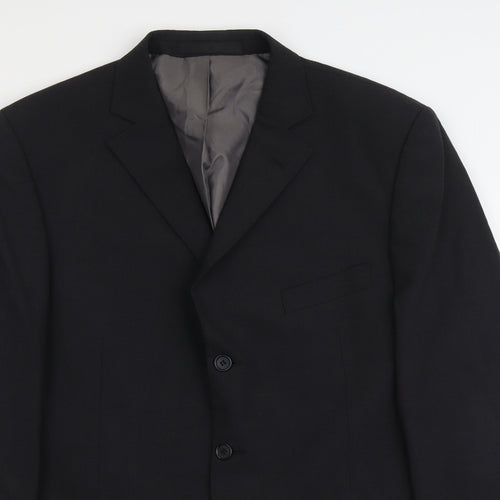 Marks and Spencer Mens Black Polyester Jacket Suit Jacket Size L Regular