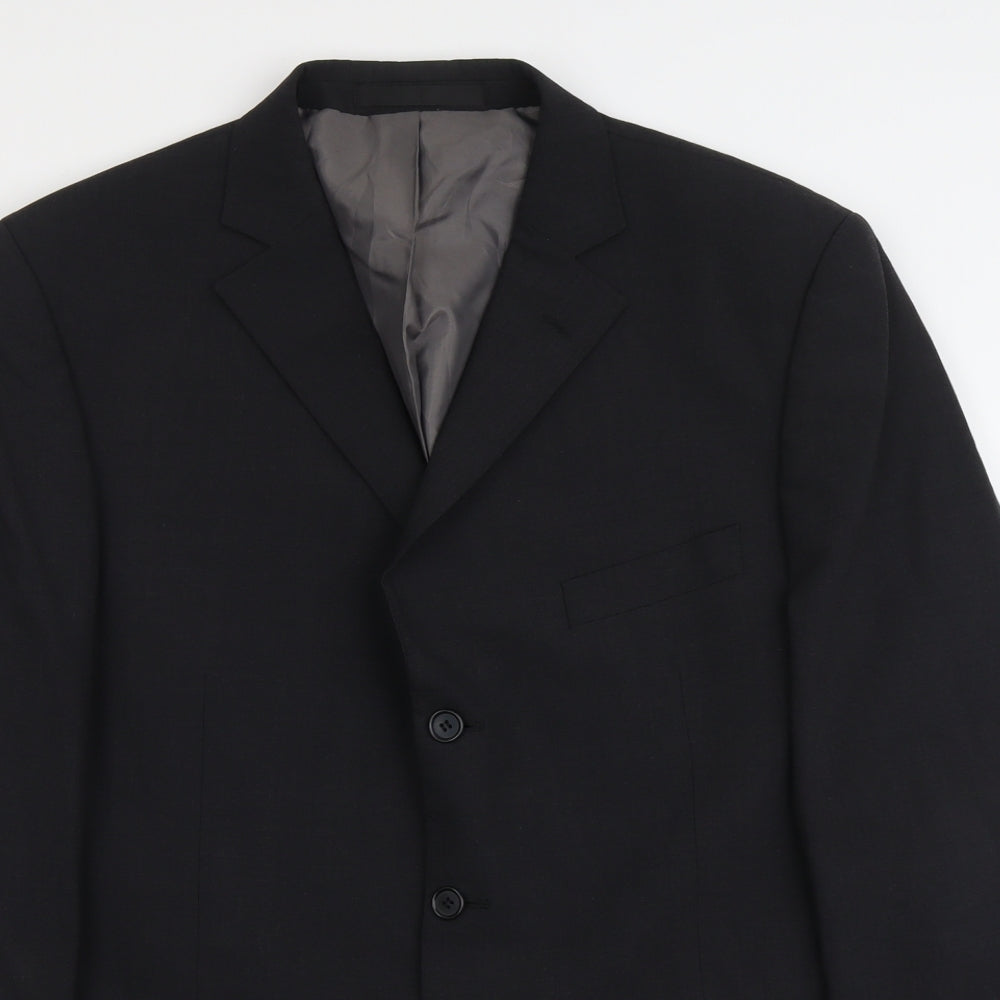 Marks and Spencer Mens Black Polyester Jacket Suit Jacket Size L Regular