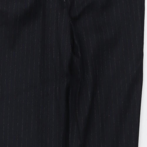 Marks and Spencer Womens Blue Striped Viscose Trousers Size 12 L30 in Regular Button