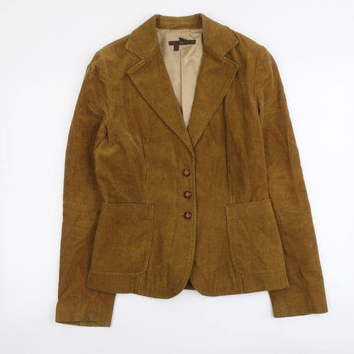 Zara Womens Beige Jacket Blazer Size M Button