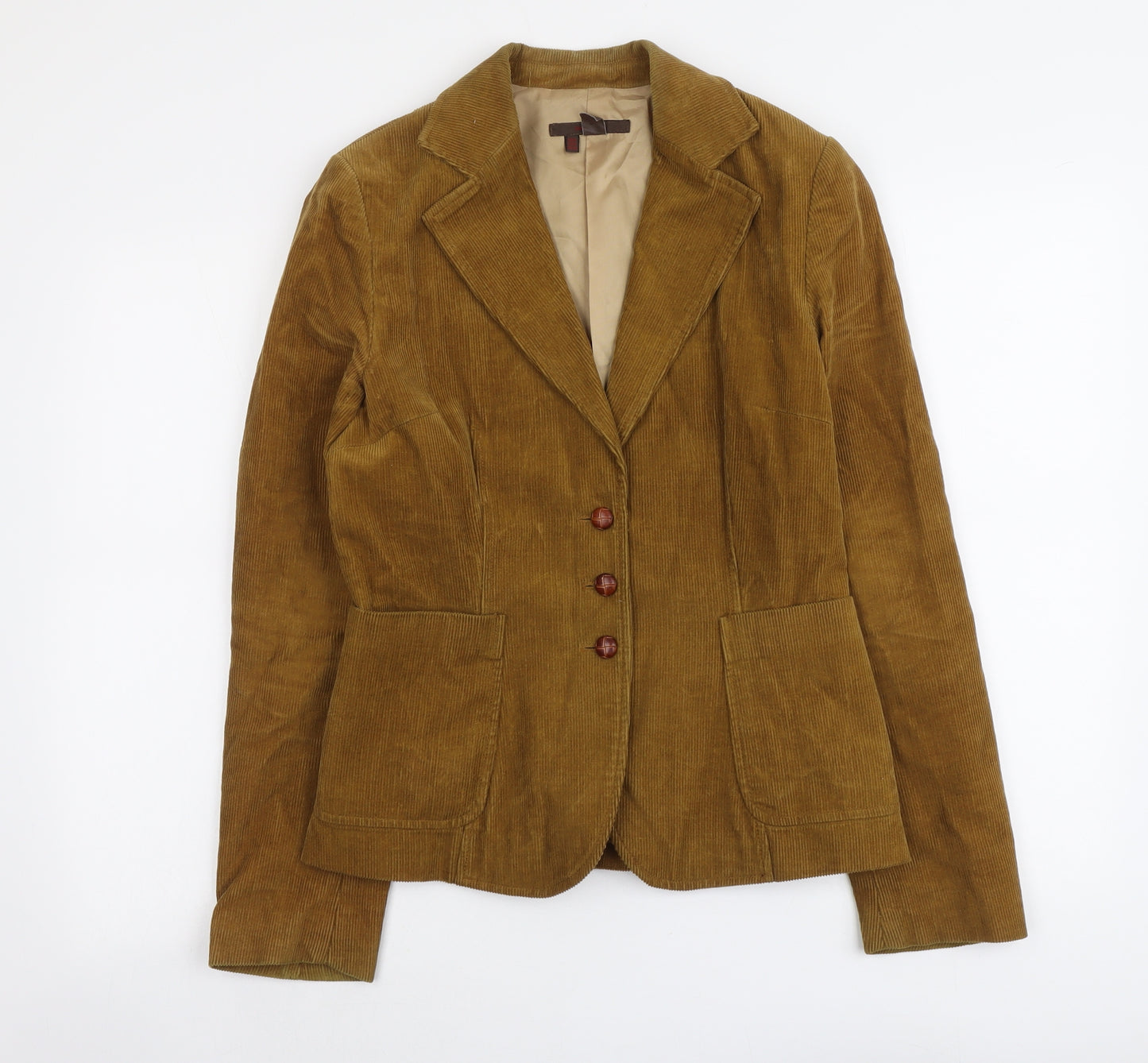 Zara Womens Beige Jacket Blazer Size M Button