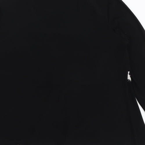 Saloos Womens Black Geometric Polyester Basic Blouse Size M Round Neck - Twin Set