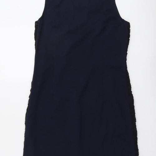 Avoca Womens Black Geometric Polyester A-Line Size 10 Round Neck Pullover