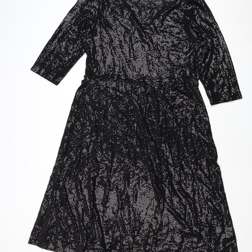 Dorothy Perkins Womens Black Nylon Trapeze & Swing Size 18 Round Neck Pullover