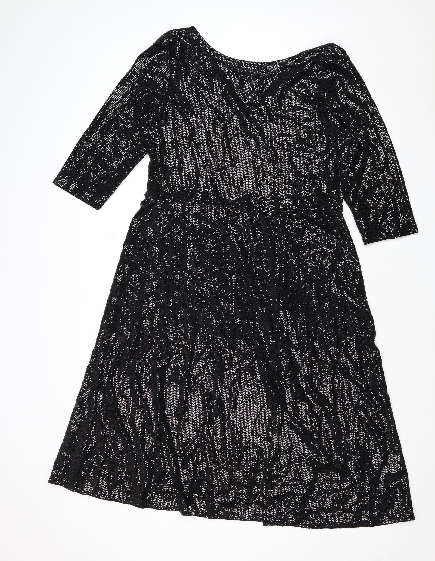 Dorothy Perkins Womens Black Nylon Trapeze & Swing Size 18 Round Neck Pullover