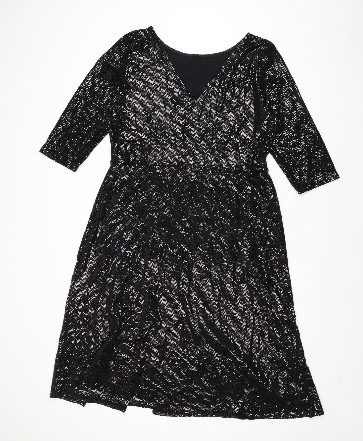 Dorothy Perkins Womens Black Nylon Trapeze & Swing Size 18 Round Neck Pullover