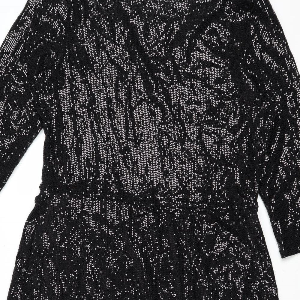 Dorothy Perkins Womens Black Nylon Trapeze & Swing Size 18 Round Neck Pullover