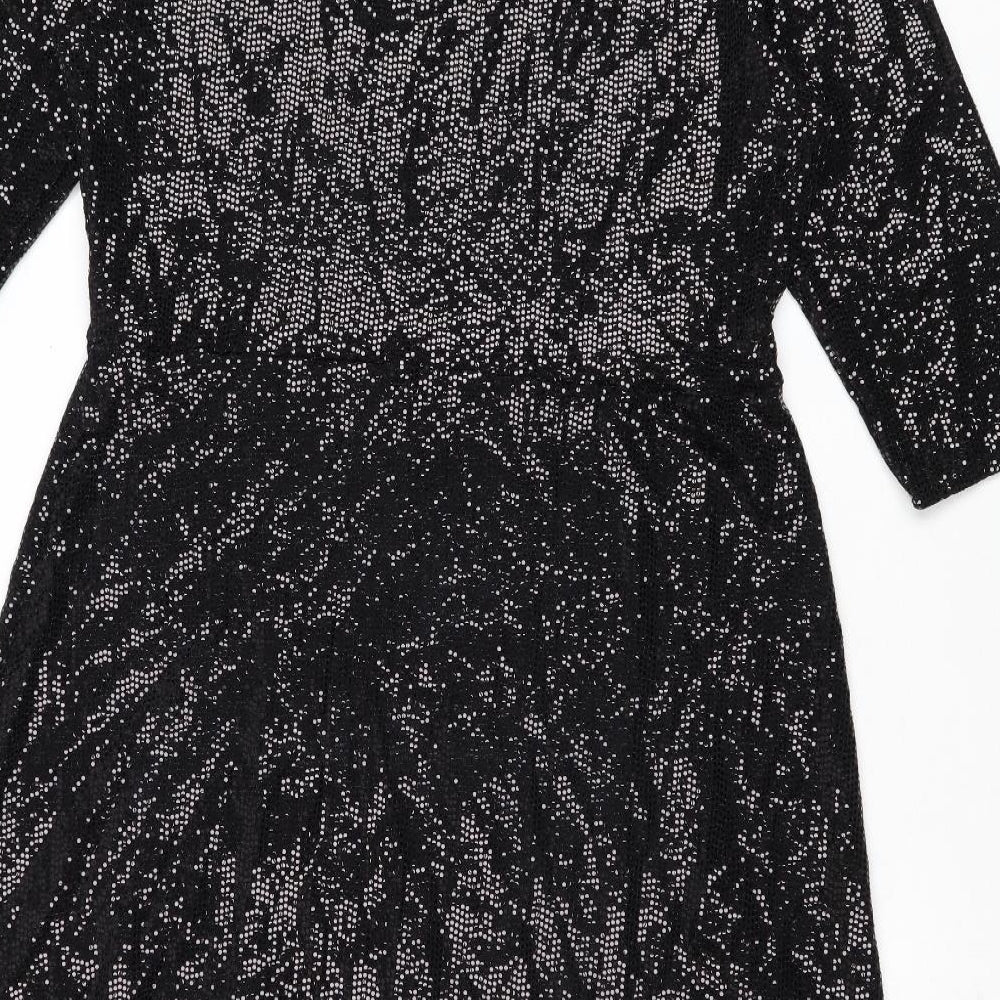 Dorothy Perkins Womens Black Nylon Trapeze & Swing Size 18 Round Neck Pullover