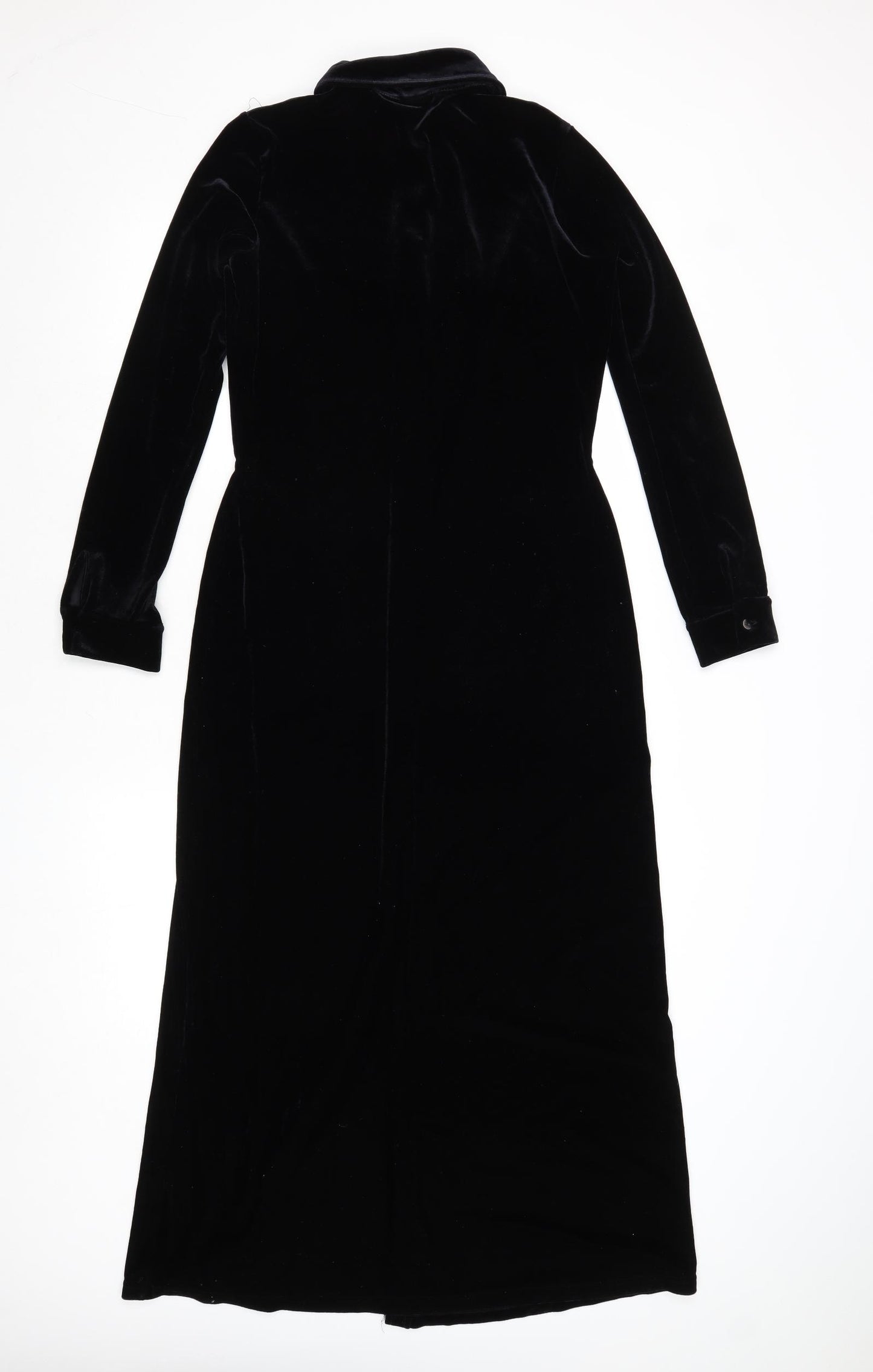 Dorothy Perkins Womens Black Polyester Shirt Dress Size 10 Collared Button