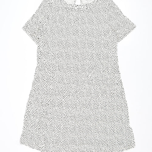 Marks and Spencer Womens Multicoloured Geometric Viscose Trapeze & Swing Size 18 Round Neck Button