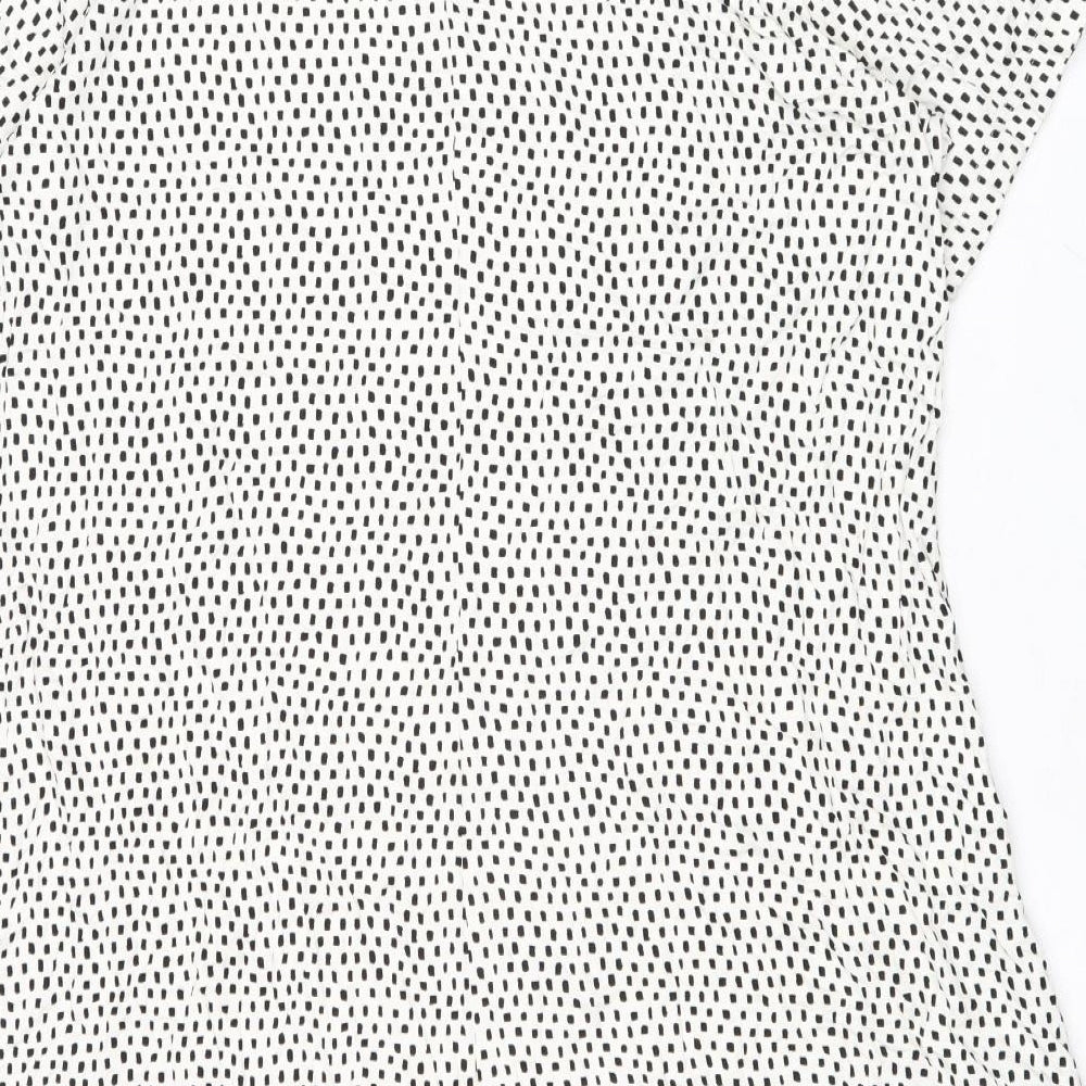 Marks and Spencer Womens Multicoloured Geometric Viscose Trapeze & Swing Size 18 Round Neck Button