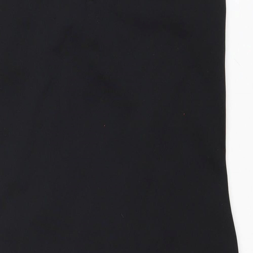Miss Selfridge Womens Black Geometric Polyester A-Line Size 14 Round Neck Zip