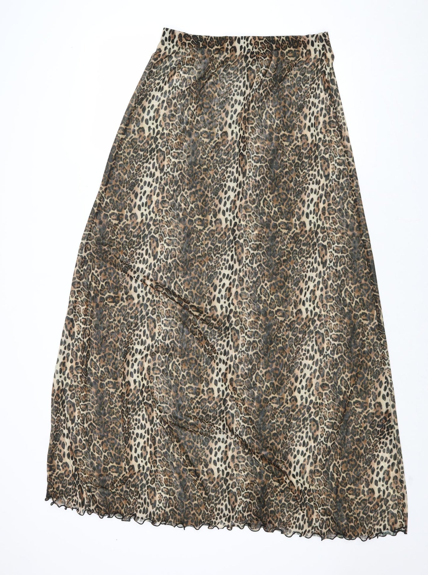 ASOS Womens Multicoloured Animal Print Polyester Maxi Skirt Size 14 - Leopard Pattern