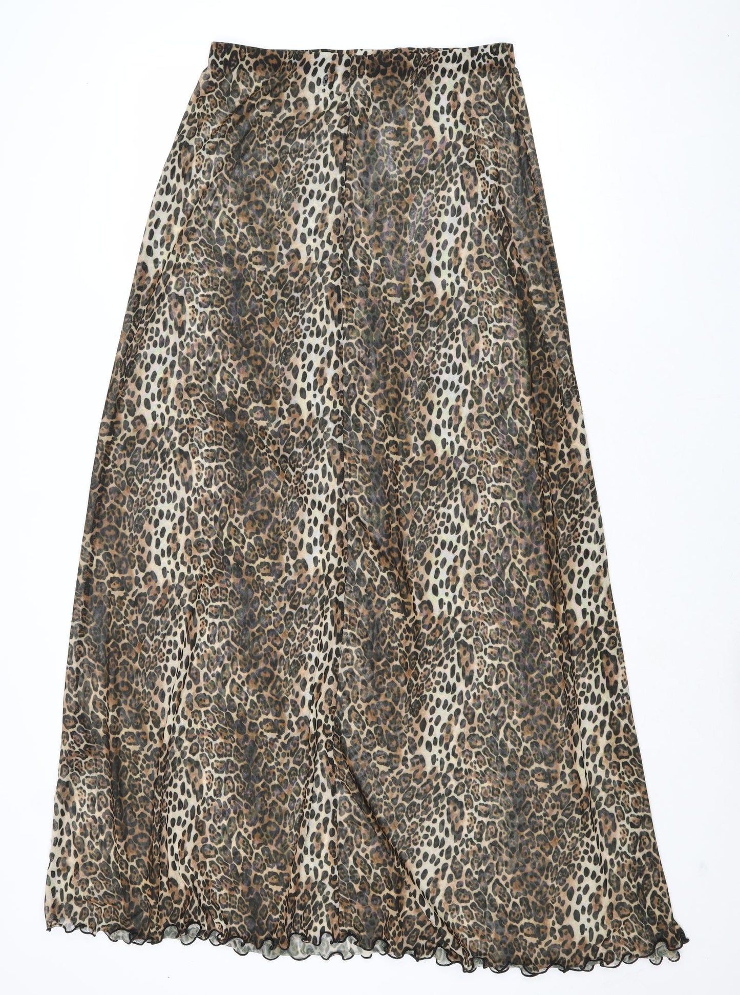 ASOS Womens Multicoloured Animal Print Polyester Maxi Skirt Size 14 - Leopard Pattern