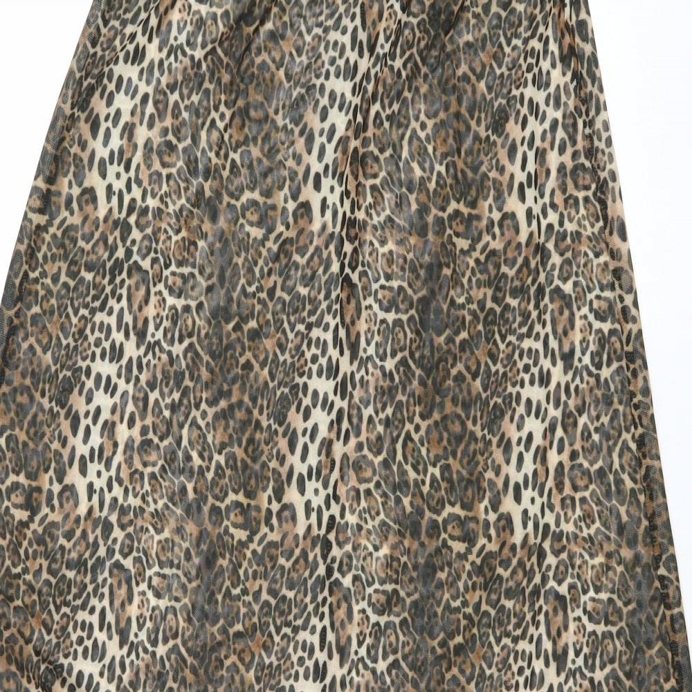 ASOS Womens Multicoloured Animal Print Polyester Maxi Skirt Size 14 - Leopard Pattern