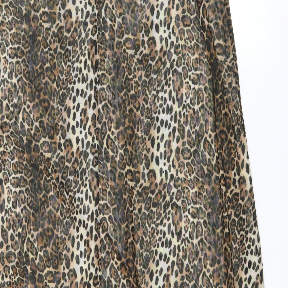 ASOS Womens Multicoloured Animal Print Polyester Maxi Skirt Size 14 - Leopard Pattern