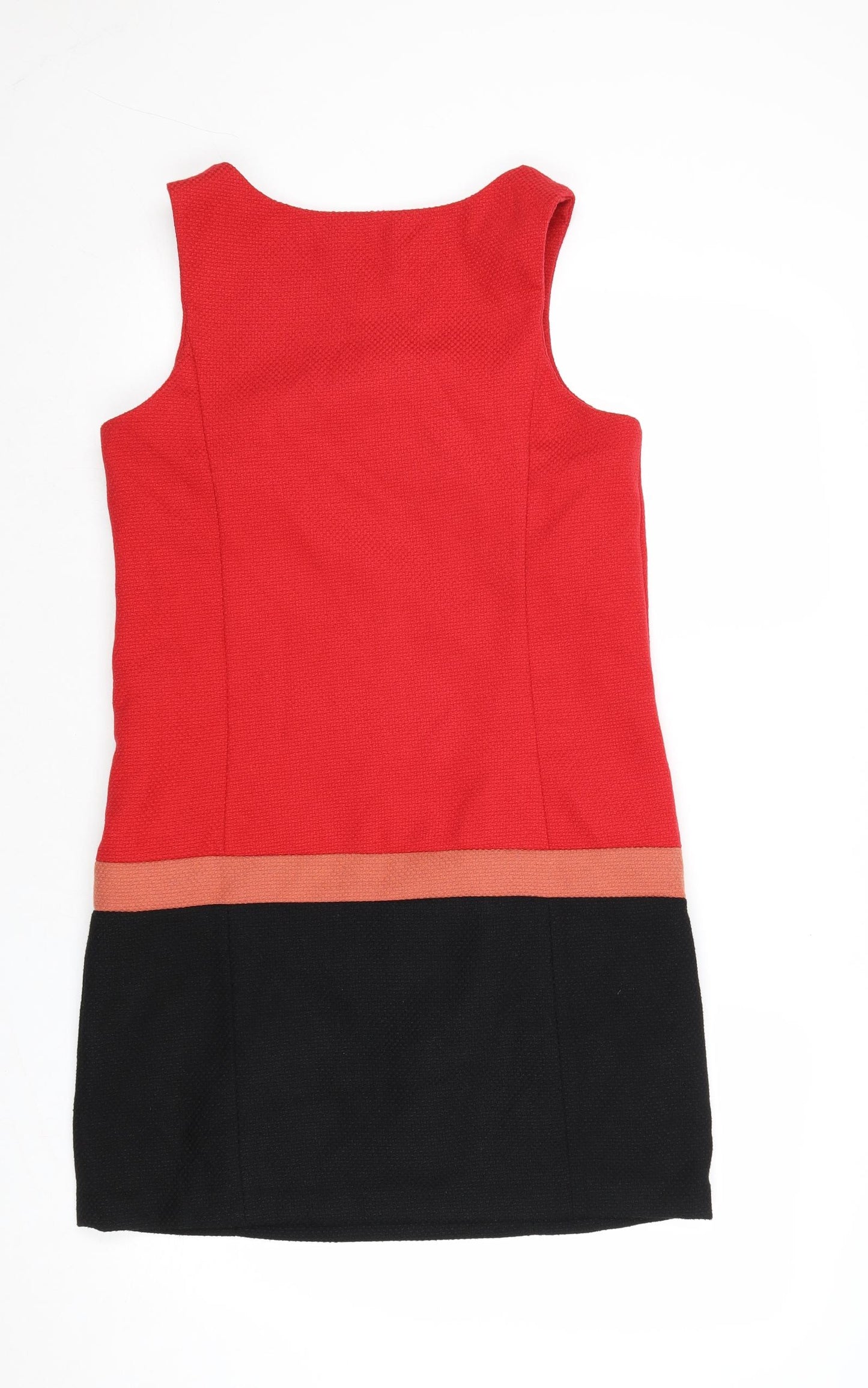 La Redoute Womens Multicoloured Colourblock Polyester A-Line Size 10 Round Neck Zip