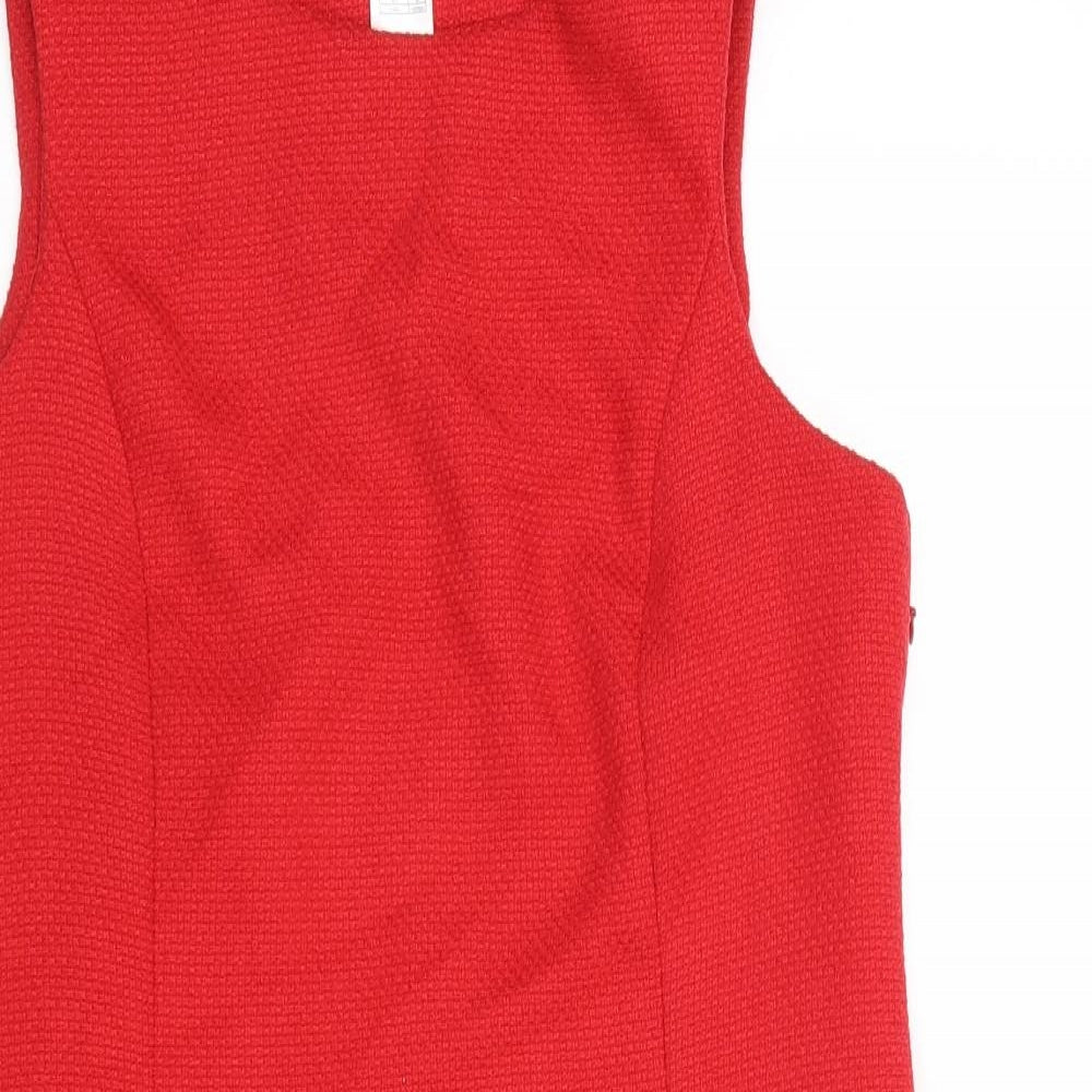 La Redoute Womens Multicoloured Colourblock Polyester A-Line Size 10 Round Neck Zip