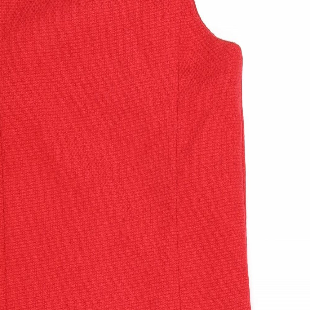La Redoute Womens Multicoloured Colourblock Polyester A-Line Size 10 Round Neck Zip